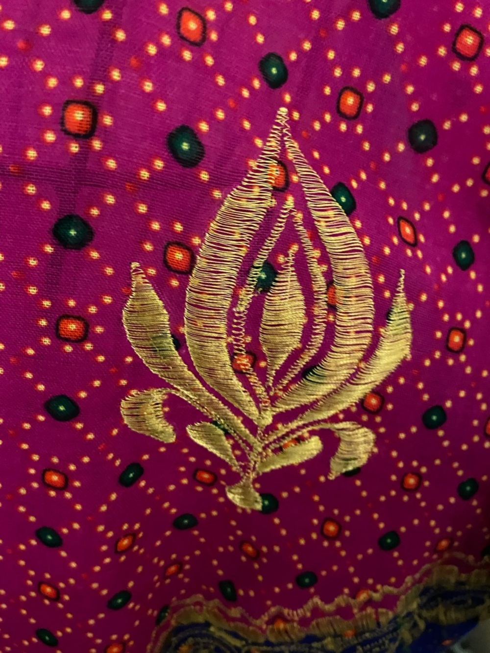 Embroidered Two-Tone Maxi Kaftan - Pink & purple - Picture 3 of 8